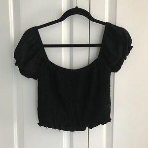 Smocked Black Top